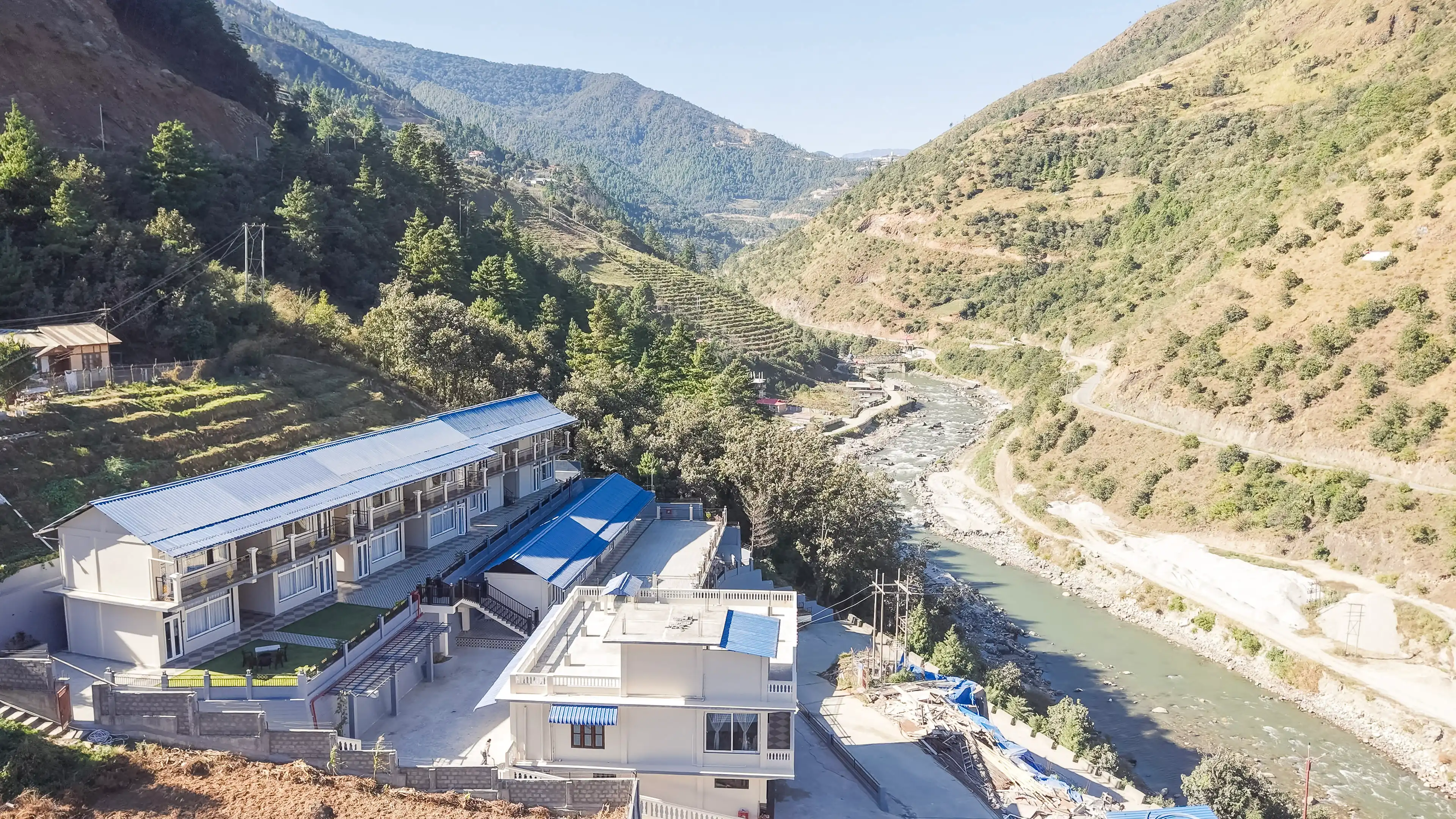 Panoramic view of Dirang Valley from Merakpa Resort - Best Hotel in Dirang Arunachal Pradesh